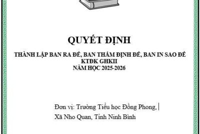 QUYẾT ĐỊNH THÀNH LẬP BAN RA ĐỀ, BAN THẨM ĐỊNH ĐỀ, BAN IN SAO ĐỀ KTĐK GHKII NĂM HỌC 2025 – 2026